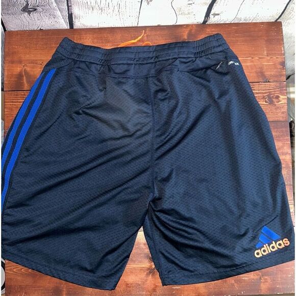 Adidas Men's Large Designed 2 Move Climacool 3-Stripes Shorts Orange/Navy Blue/B - Picture 1 of 9